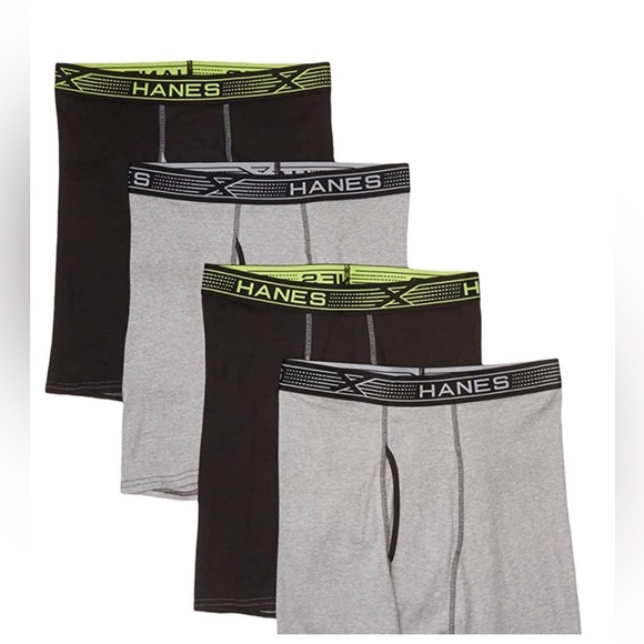 Hanes Men's Premium X-Temp Comfort Boxer Brief 4-Pack Black/Gray Size S - Picture 1 of 8